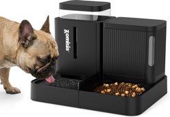 ZOMISIA Gravity Cat Feeder & Water Dispenser, Black, 1.6-gal, 2 count