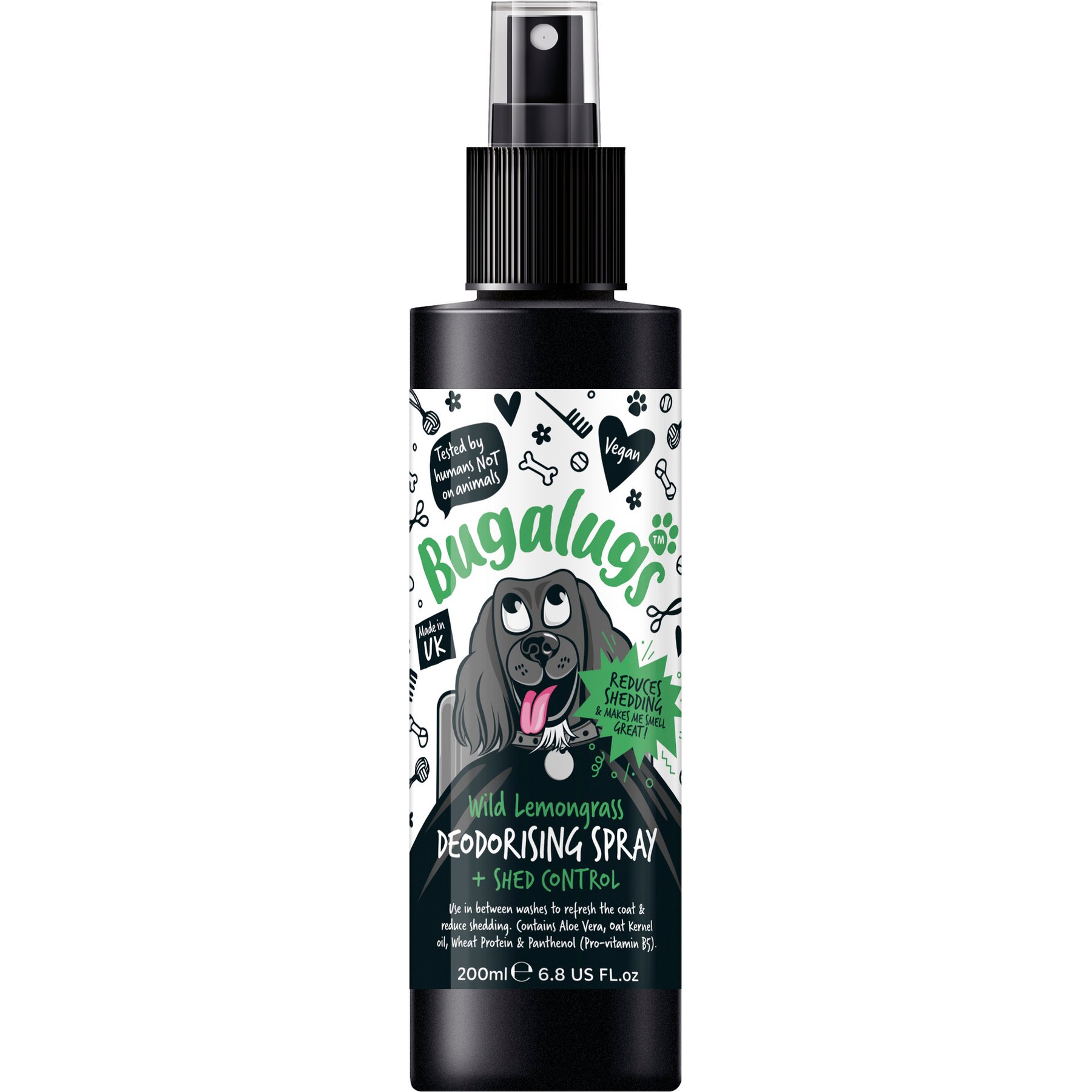 Bugalugs Pet Care Shed Control Deodorizing Dog Grooming Spray, 6.76-fl oz bottle