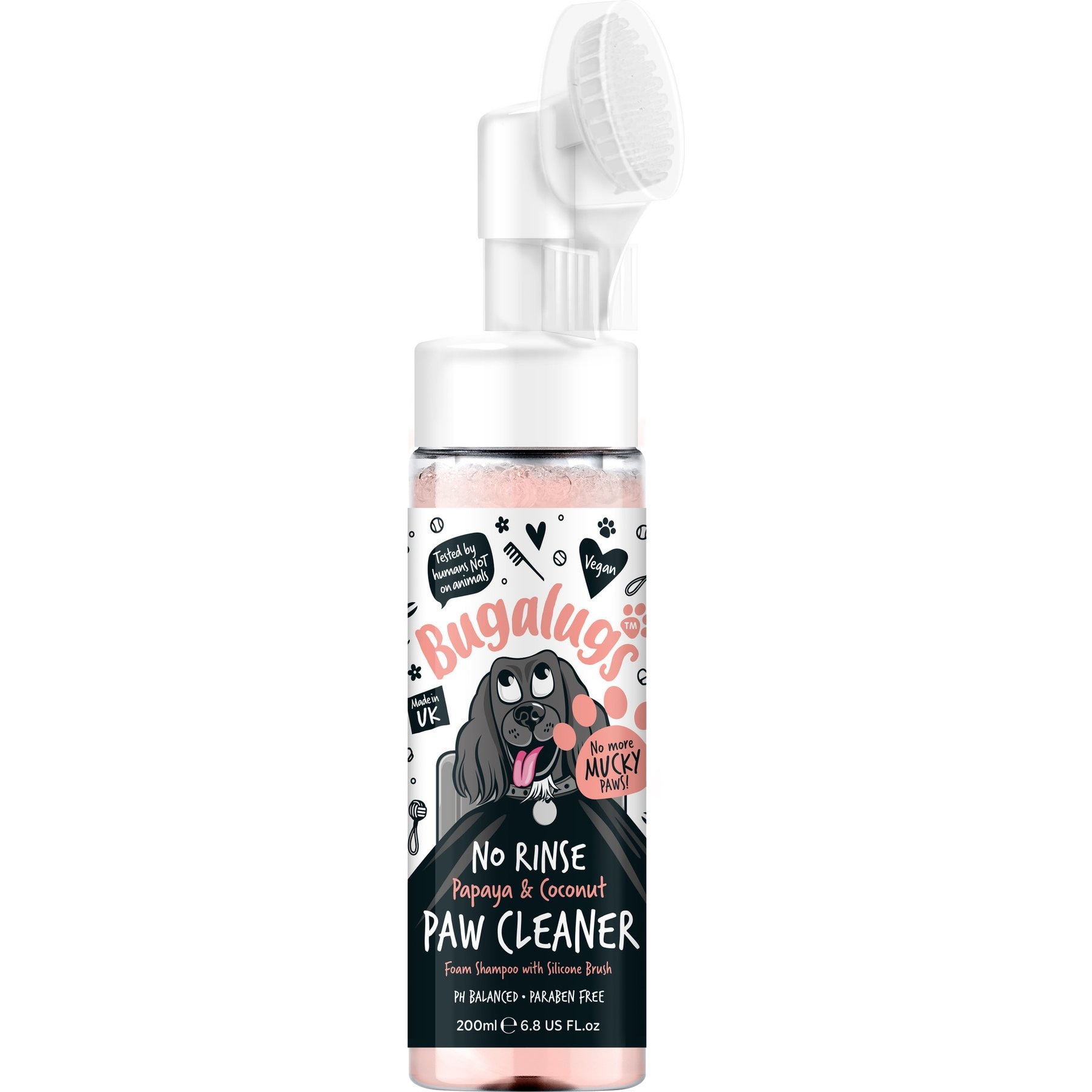 Bugalugs Pet Care Papaya Coconut Dog Paw Cleaner, 6.76-fl oz bottle