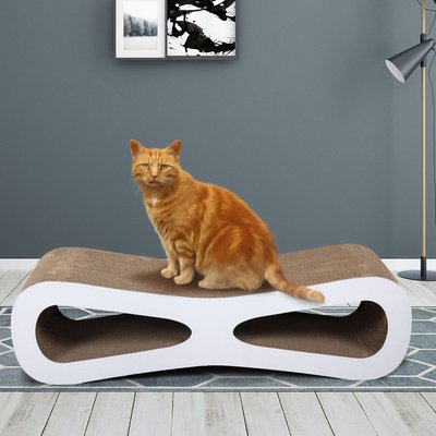 Bencmate Bencmate Modern 8.27-in Corrugated Cardboard Lounge Cat Scratcher, White