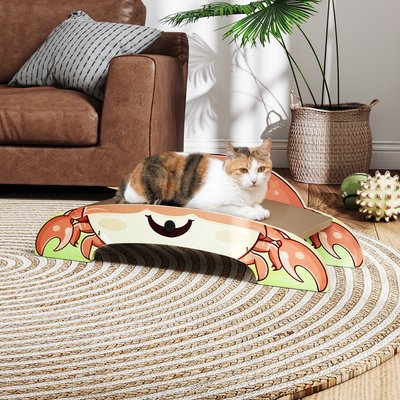 Bencmate Bencmate 8.23-in Cardboard Crab Shaped Cat Scratcher, Multicolor