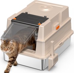 Bencmate Covered Cat Litter Box, Brown, 27.95 x 19.68 x 16.65-in