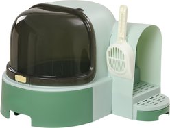 Bencmate Covered Cat Litter Box, Green, 20.5 x 23.5 x 16.5-in
