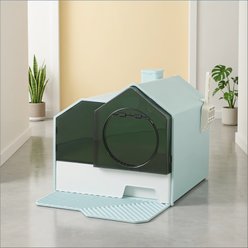 Bencmate House Shaped Covered Cat Litter Box, 18.5 x 17.8 x 16.5-in, Green slide 2 of 8