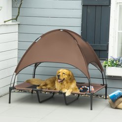 Bencmate Breathable Mesh Portable Cooling Elevated Dog Bed, Brown, Medium