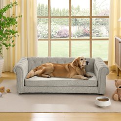 Bencmate Elegant Rectangular Durable Elevated Novelty Dog Bed, Beige