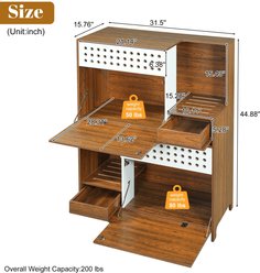 Cfowner Modern 2-in-1 Cat Litter Box Enclosure Side Table, Brown slide 2 of 6