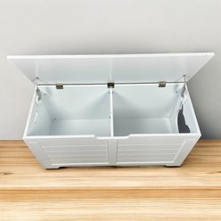 Bencmate Wooden Industrial Cat Litter Box Enclosure, White slide 2 of 7