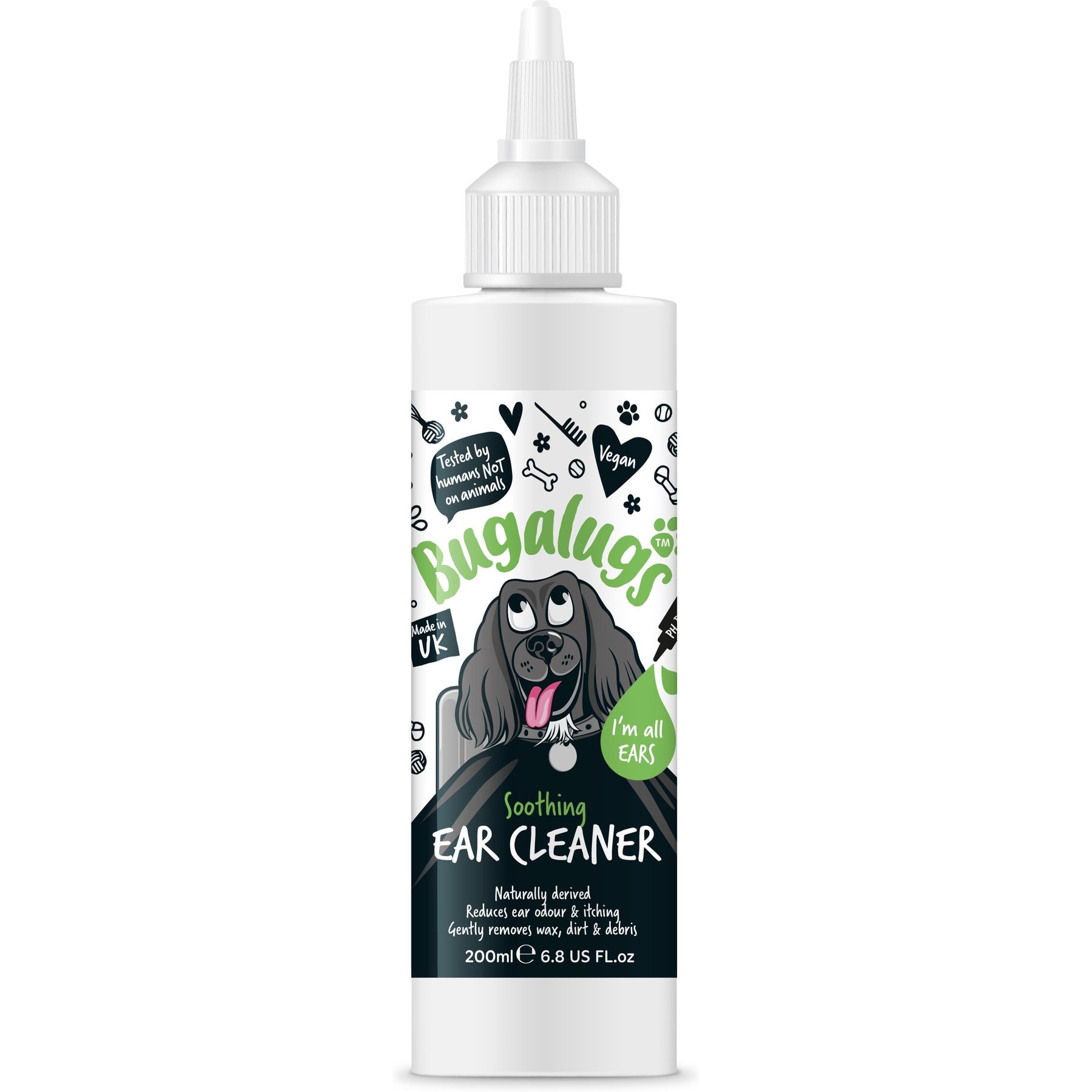 Bugalugs Pet Care Soothing Dog Ear Cleaner, 6.76-fl oz bottle