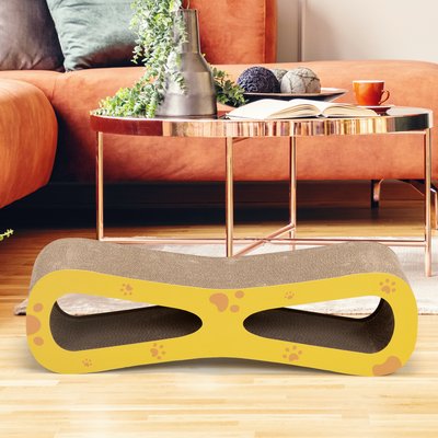 Bencmate Bencmate Modern 8.27-in Corrugated Cardboard Lounge Cat Scratcher, Yellow