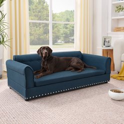Bencmate Oversized Elegant Modern Elevated Novelty Dog Bed Sofa, Blue