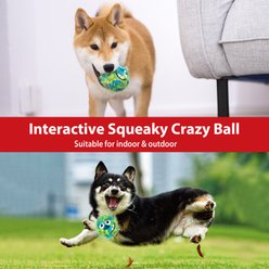 Gigwi Squeaky Plush Ball Dog Toy, Green, 2.8-in slide 2 of 7
