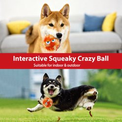 Gigwi Squeaky Plush Ball Dog Toy, Orange slide 2 of 7