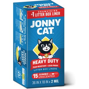 Jonny Cat Heavy Duty Tear-Resistant Litter Box Liners, Jumbo, 15 count
