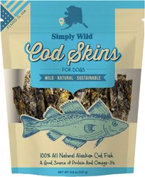 Simply Wild Cod Skins Dehydrated Dog Treats, 6.6-oz bag