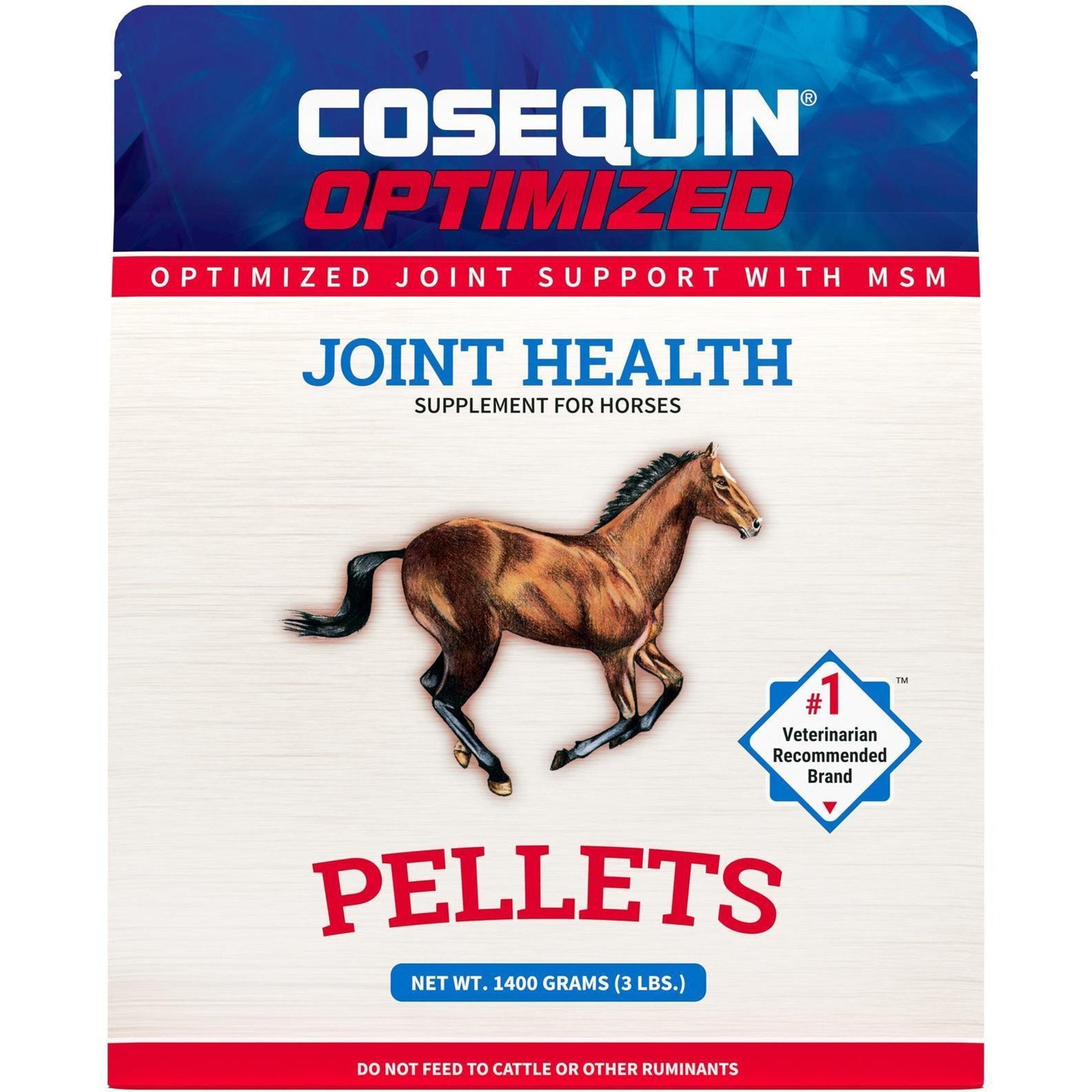 Nutramax Cosequin Optimized MSM with Glucosamine & Chondroitin Pellets Horse Joint Supplement, 3-lb bag