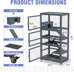 Coziwow 5 Level Locking Ferret Cage, Grey, 28.5 x 18.9 x 58.6-in slide 2 of 9