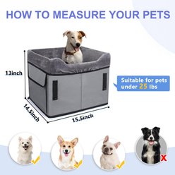 GAPZER Washable Pad Travel Escape-Proof Bag Dog & Cat Carrier, Grey, Small: 15.5 x 14.5 x 13-in slide 2 of 9