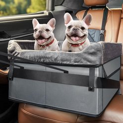 GAPZER Washable Pad Travel Escape-Proof Bag Dog & Cat Carrier, Grey, Medium: 23 x 16.5 x 13-in