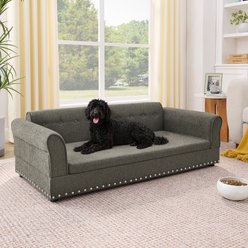 Bencmate Oversized Elegant Modern Elevated Novelty Dog Bed Sofa, Grey