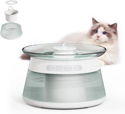 GOYJOY Glass Smart Cat Water Fountain, Mint Green