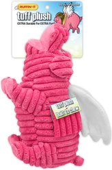RUFFIN' IT Tuff Flying Pig Squeaky Plush Dog Toy, Pink