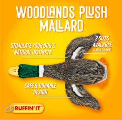 RUFFIN' IT Woodlands Mallard Squeaky Plush Dog Toy, Multicolor, Large slide 2 of 7
