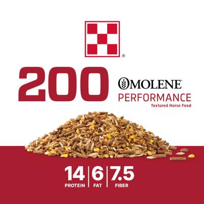 Show full view: Purina Omolene 200 Performance Horse Feed, 50-lb bag slide 4 of 9