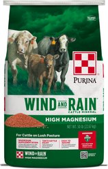 Purina Wind & Rain Hi-Mag 4% Phosphorus Complete Cattle Mineral, 50-lb bag