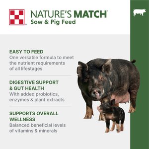 Purina Nature's Match Sow & Pig Complete Pellets Swine Feed, 50-lb bag