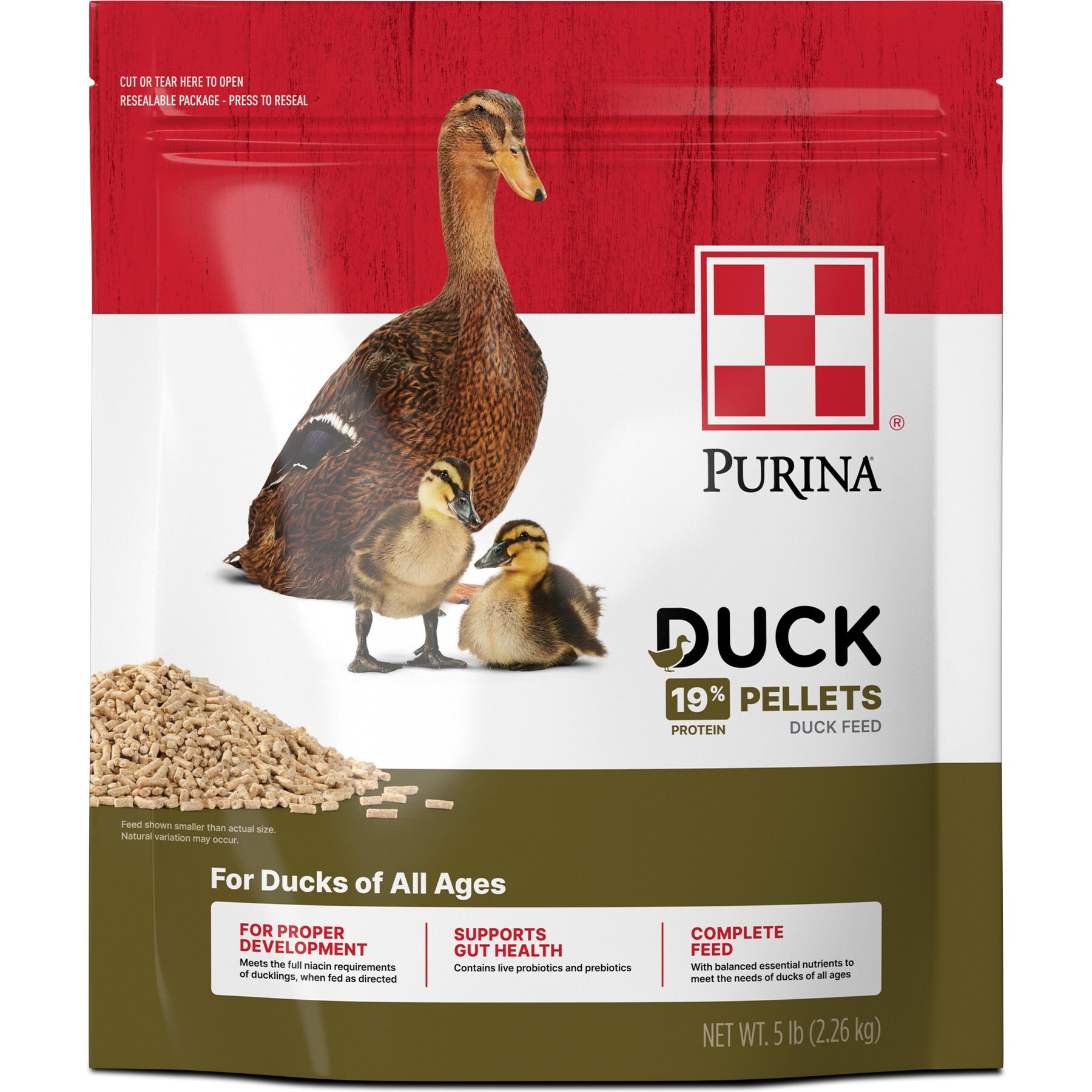 Purina 19% Protein Pellets Duck Feed, 5-lb bag