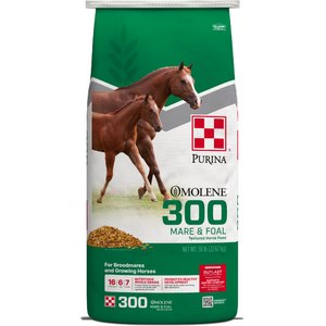 Purina Omolene 300 Mare & Foal Horse Feed, 50-lb bag