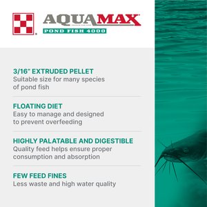 Purina AquaMax Pond Fish 4000 Extruded Fish Food, 50-lb bag