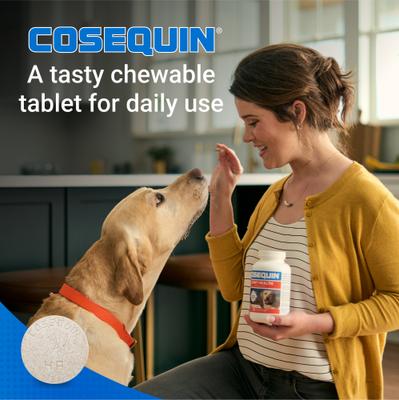 Show full view: Nutramax Cosequin Joint Health Supplement with Glucosamine, Chondroitin, MSM & HA Chewable Tablet for Dogs, 75 count slide 6 of 12