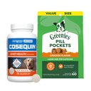 Nutramax Cosequin DS Plus MSM & Hyaluronic Acid (HA) Joint Health Supplement + Greenies Pill Pockets Canine Chicken Flavor Dog Treats