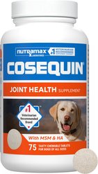 Nutramax Cosequin Joint Health Supplement with Glucosamine, Chondroitin, MSM & HA Chewable Tablet for Do...
