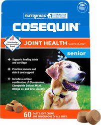 Nutramax Cosequin Joint Health Supplement with Glucosamine, Chondroitin, MSM, Omega-3s & Beta-Glucan Soft Chews for Senior Dogs, 60 count