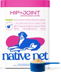 Native Pet Hip & Joint Advanced Care Powder Supplement for Dogs, 12.7-oz