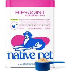 Native Pet Hip & Joint Advanced Care Powder Supplement for Dogs, 12.7-oz