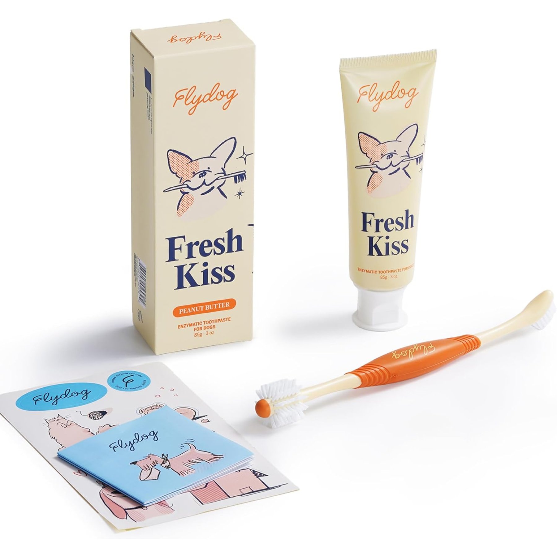 Flydog Fresh Kiss Peanut Butter Breath Freshening Dog Dental Kit