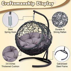 Bencmate Indoor Hanging Swinging Novelty Cat Swing Bed with Cushion, Grey slide 2 of 8