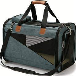 GAPZER Travel Escape Proof Bag Soft Sided Dog & Cat Carrier, Green, 19.7 x 12.5 x 11-in