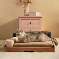 Bencmate Modern Wooden Scratch-Resistant Fabric Novelty Furniture Style Sofa Dog Bed, Multicolor