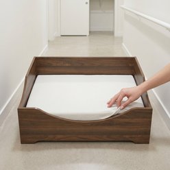 Bencmate Wooden Novelty Dog Bed with Removable Cushion, Brown slide 2 of 8