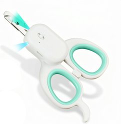 Kseroo Led Light Up Safety Scissor Trimmer Dog & Cat Nail Clipper with Precise Blades & Comfort Grip, Jade Green