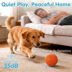 Kseroo Smart Auto Bouncing E-TPU Chew Resistant Interactive Dog Ball Toy, Orange slide 2 of 7