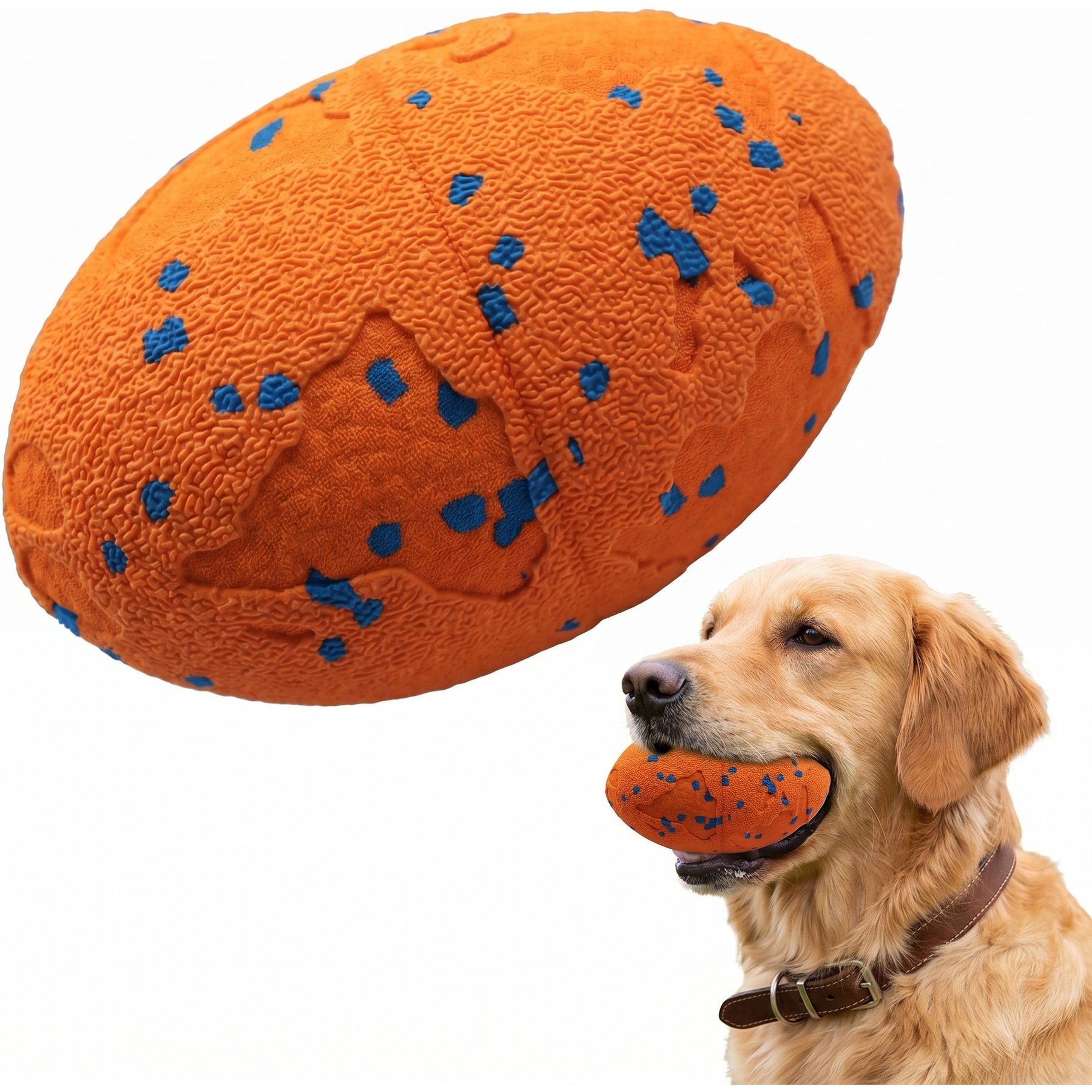Kseroo 3 Mode Remote Smart Self-Bouncing Rolling Vibrating E-TPU Dog Ball Toy, Orange