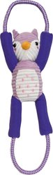 Buddy Buddy Interactive Owl Squeaky Rope Tug Dog Toy, Purple, 24-in