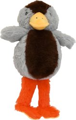 Kensie Shaggy Duck Crinkle Plush Dog Toy, White/Brown, 12-in