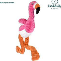 Buddy Buddy Durable Rope Core Flamingo Squeaky Plush Dog Toy, Pink, 24-in slide 2 of 5